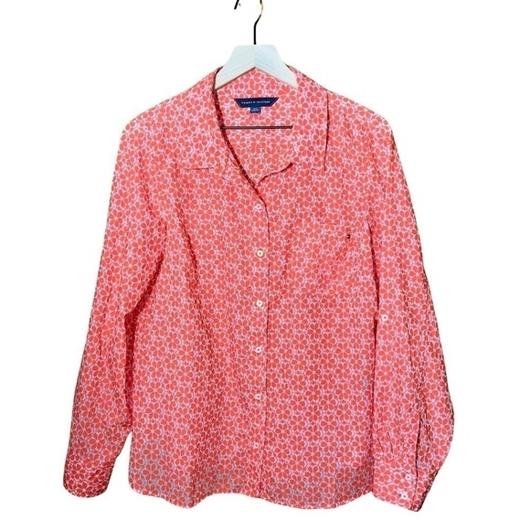 Tommy Hilfiger Tops - Tommy Hilfiger Sheet Floral Burton Up Pink - Size L